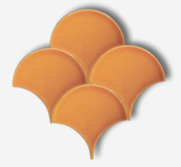 20x20 cm Rölyefli Seramik Balık Pulu Karamel-3